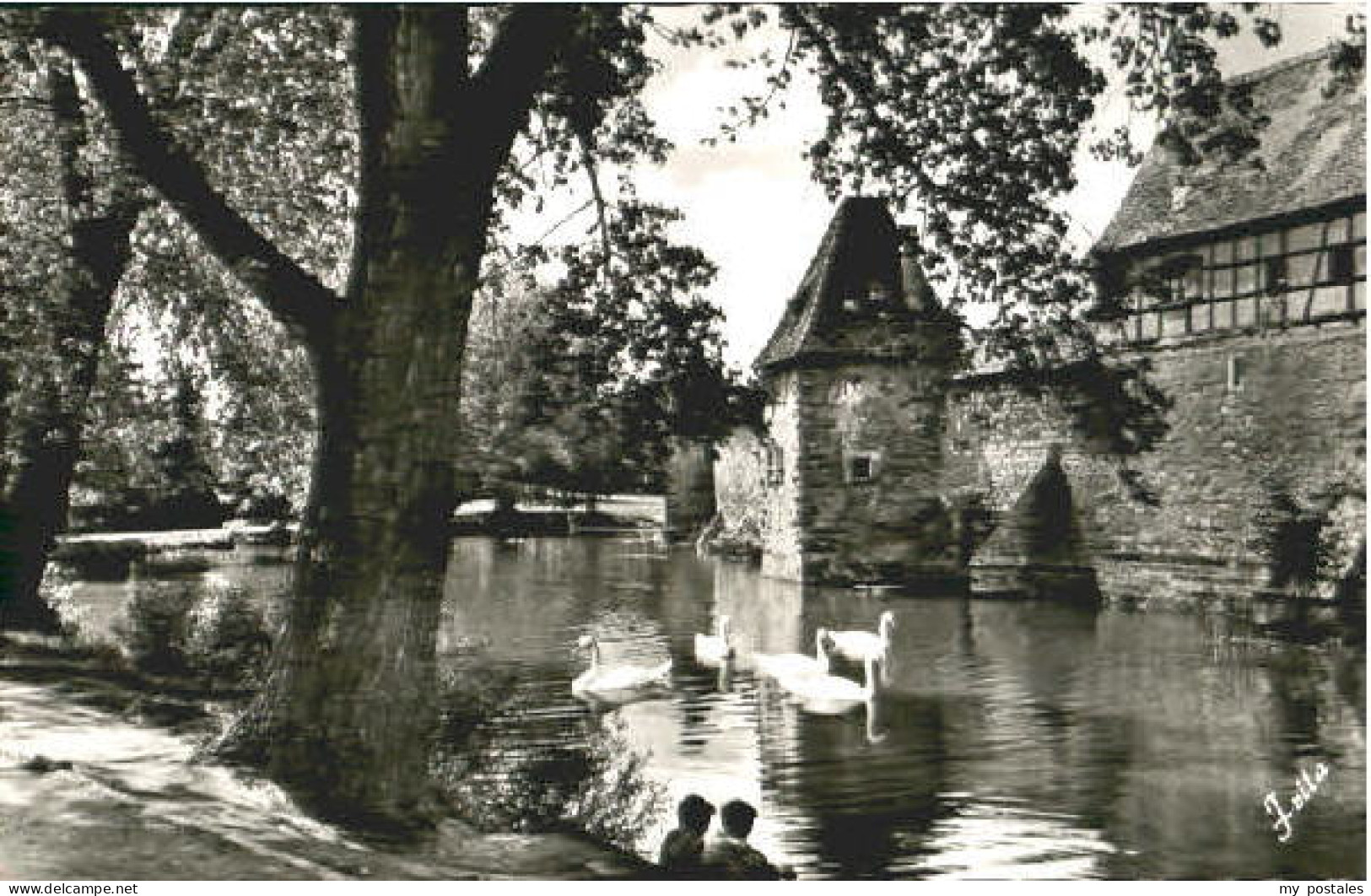 Weissenburg Weissenburg Weiher ungelaufen ca. 1955