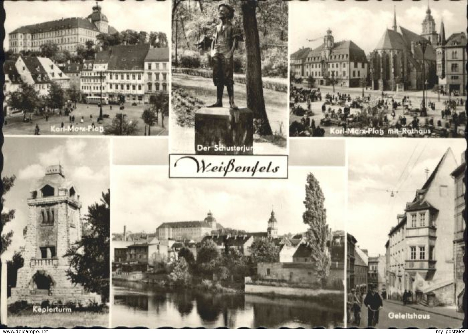 Weissenfels Saale Weissenfels Karl Marx Platz Schusterjunge Rathaus Keplerturm G