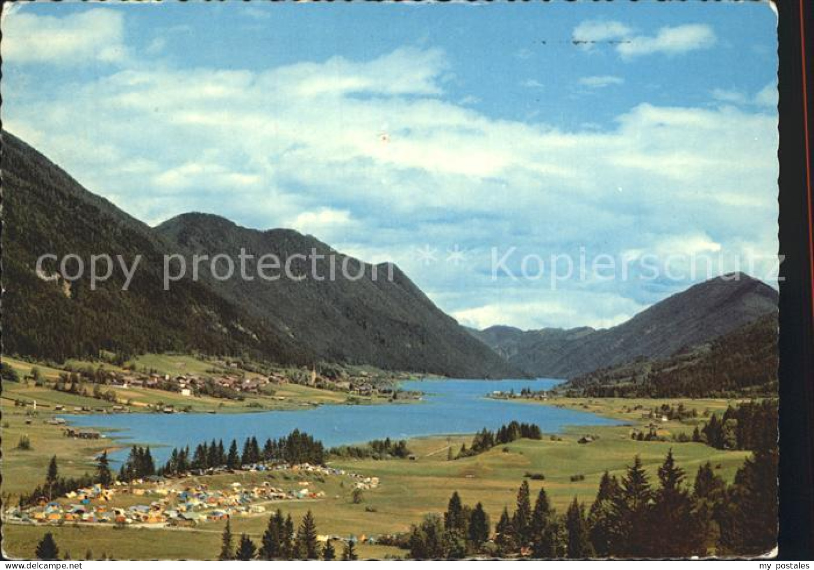 Weissensee Kaernten Campingplatz Alpenpanorama