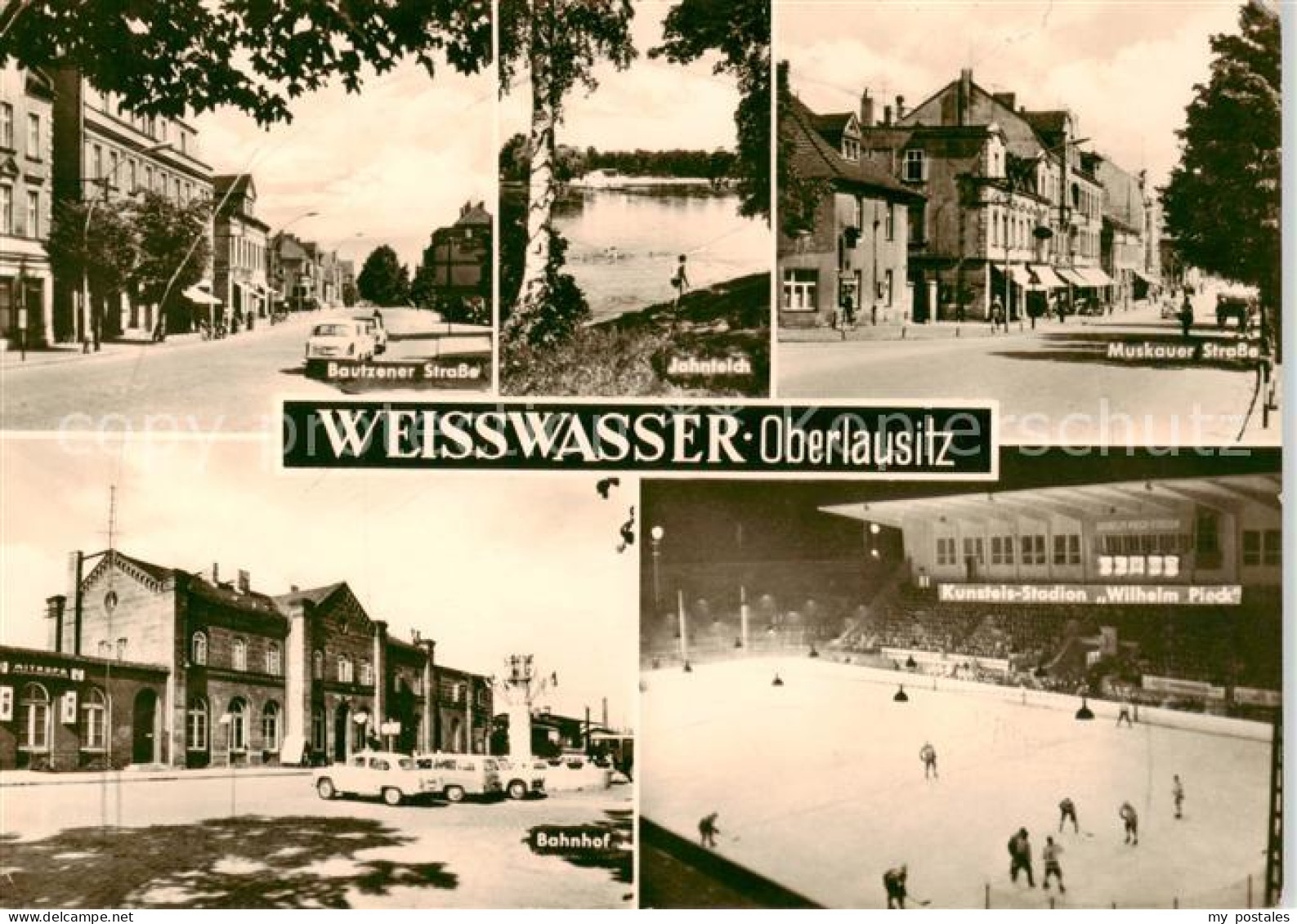 Weisswasser  Oberlausitz Bautzener Strasse Jahnteich Muskauer Strasse Bahnhof Ku