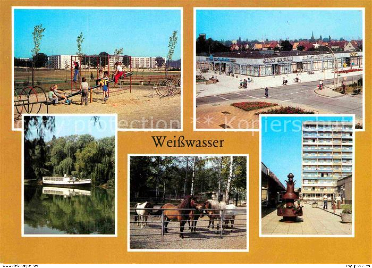 Weisswasser Oberlausitz Freizeitzentrum Lutherstr Brechtstr Jahnteich mit Schiff