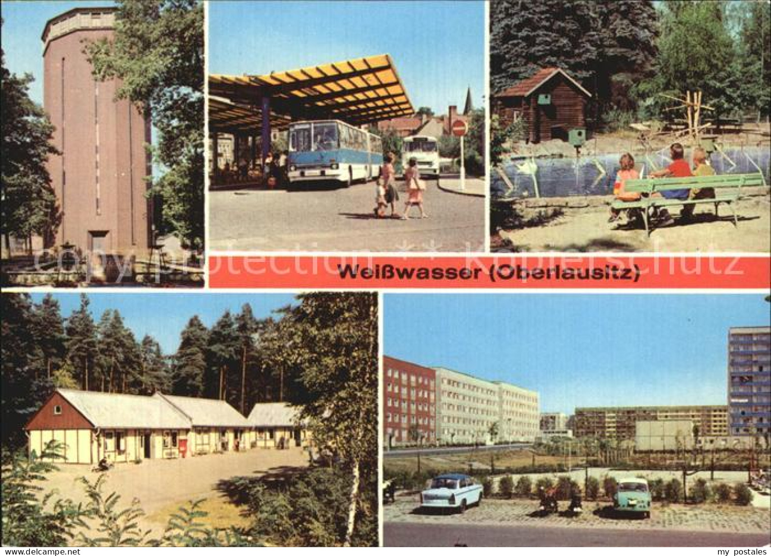 Weisswasser Oberlausitz Wasserturm Busbahnhof Tierpark Pionierlager