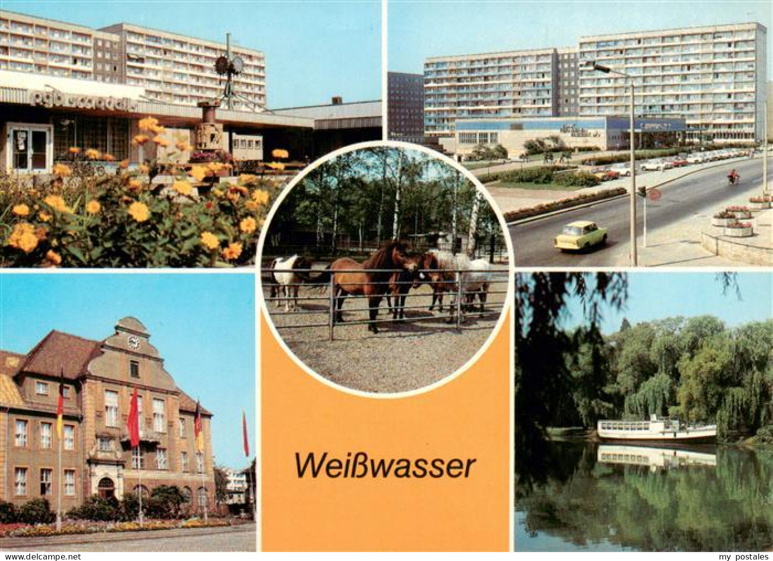 Weisswasser  Oberlausitz Wohnkomplex am Wasserturm Kaufhaus Magnet Tieergarten R