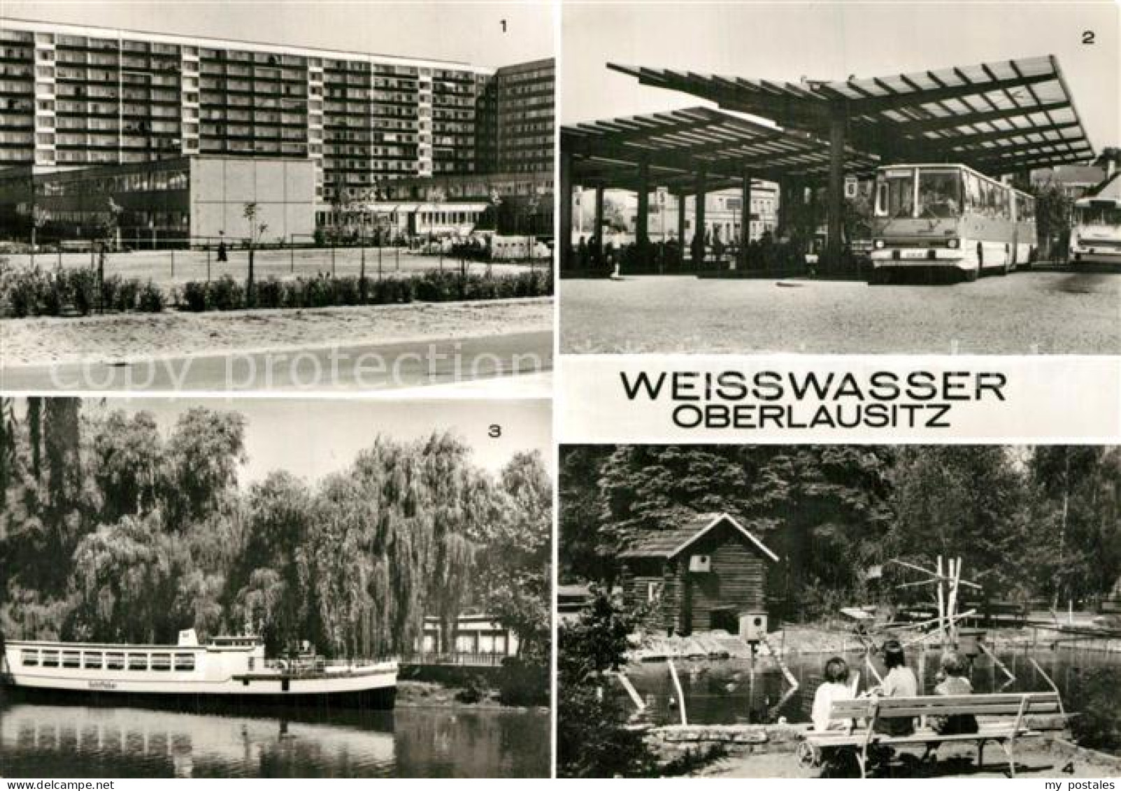 Weisswasser Oberlausitz Wohnkomplex am Wasserturm Leninring Busbahnhof Jahnsteic