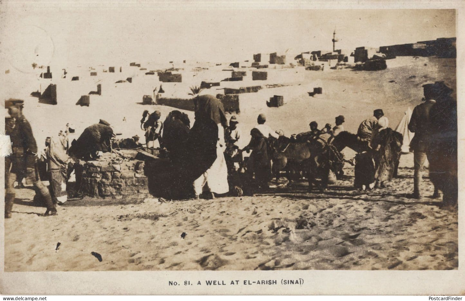 Well At El-Arish Egypt Antique Postcard
