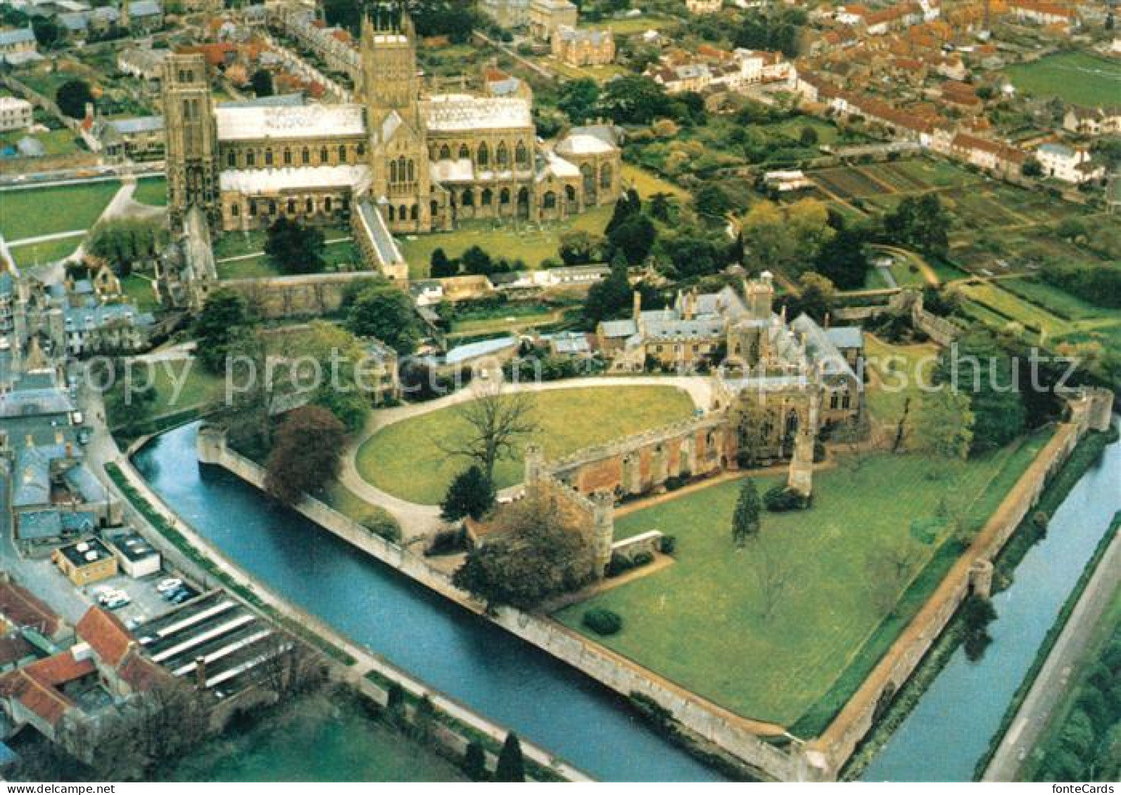 Wells St Thomas Aerial view of Wells Cathedral