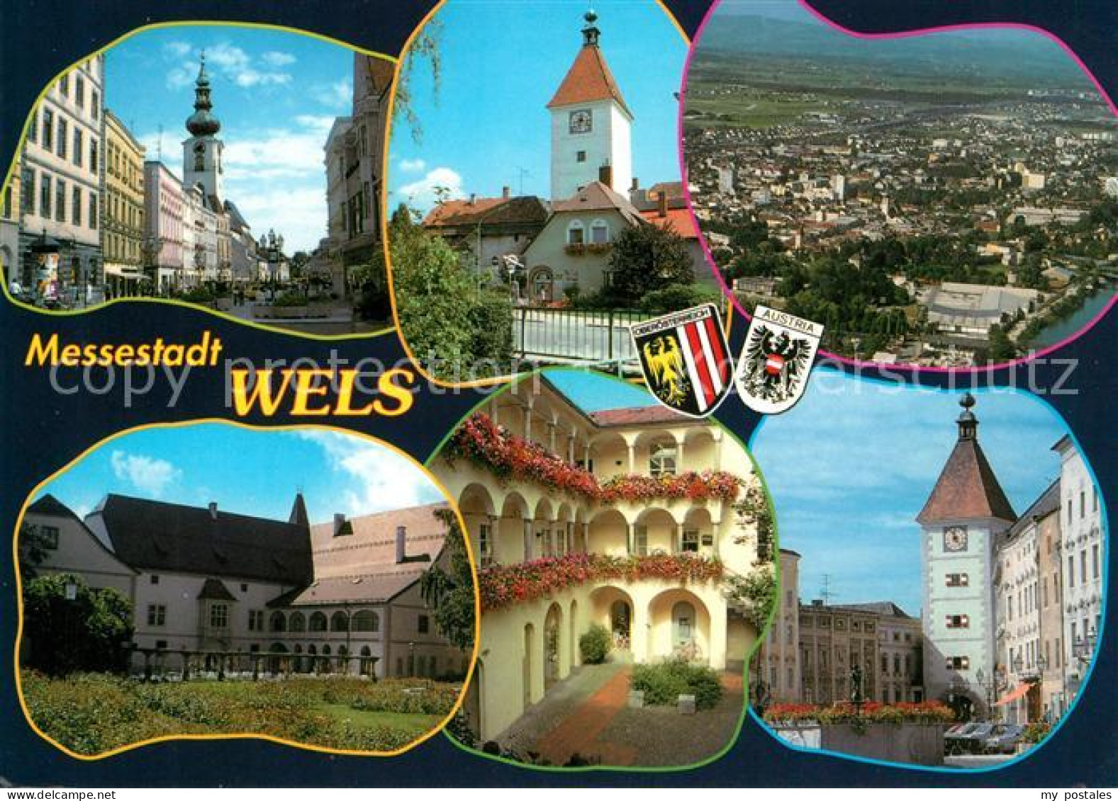 Wels Stadtplatz Ledererturm Messegelaende Burg Wels Haas Arkadenhof