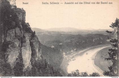 B072 Germany Bastei Saechs Schweiz Aussicht auf Elbtal von Bastei postcard