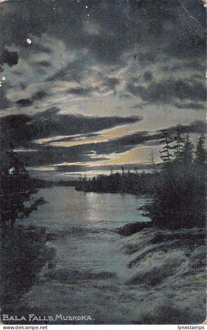 B237 Canada 1907 Bala Falls Muskoka Moonlight vintage postcard