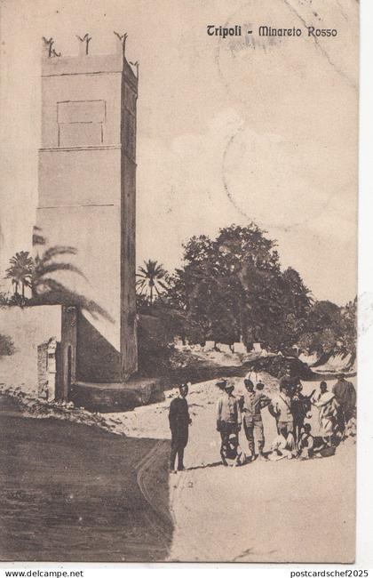B81022 minareto rosso types tripoli  libia lybia  front/back image
