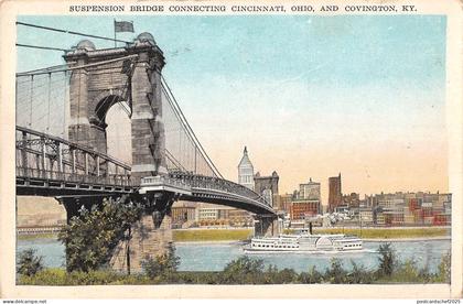 BG34553 suspension bridge connecting cincinnati ohio covington usa