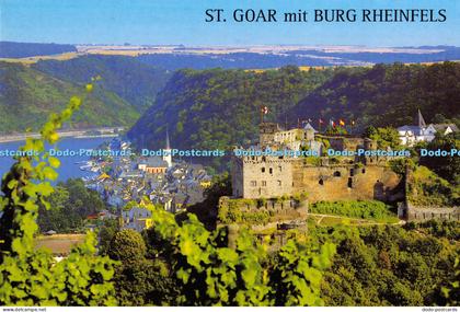 D028483 St. Goar mit Burg Rheinfels. St. Goar with Rheinfels Castle. Rahmel
