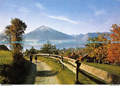 D029205 Sigriswil. Thunersee mit dem Niesen. Arthur Baur. Oberhofen am Thunersee