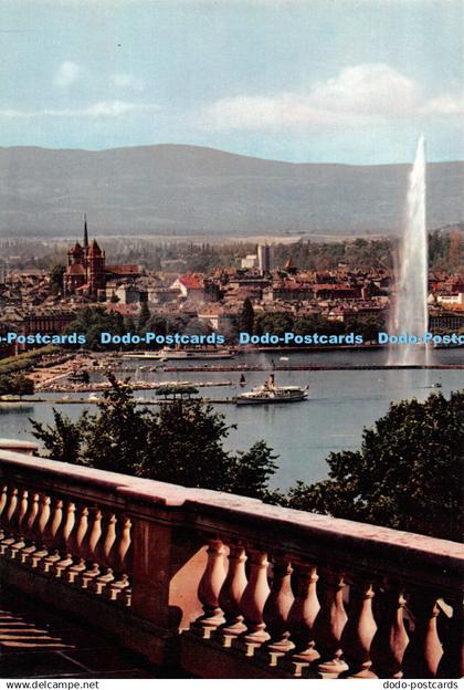 D094500 Geneve. 454. Vue sur la Ville depuis Cologny. Jaeger. Iris. Mexichrome