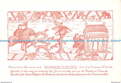 D120368 Bayeux Tapestry Scene from renowned Tapestry at Bayeux showing Bosham Ch