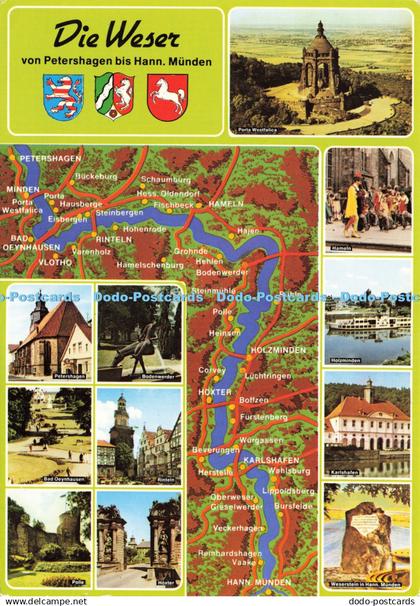 D198849 Die Weser von Petershagen bis Hann Munden Porta Westfalica Hameln Holzmi