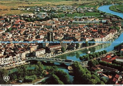 D251841 Agde et ses Plages Vue Aerienne sur la Ville d Agde avec sa Cathedrale A