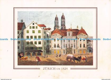 D282079 Zurich um 1824 Munsterhof mit Zunfthaus zur Meise Photoglob AG Nr 12512