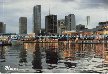 D296151 Miami. Beautiful Bayside at Night With Miami Skyline in Background. Gulf