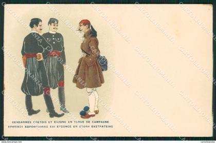 Grecia Greece Crete Militari Types Ethnic postcard cartolina MT0018