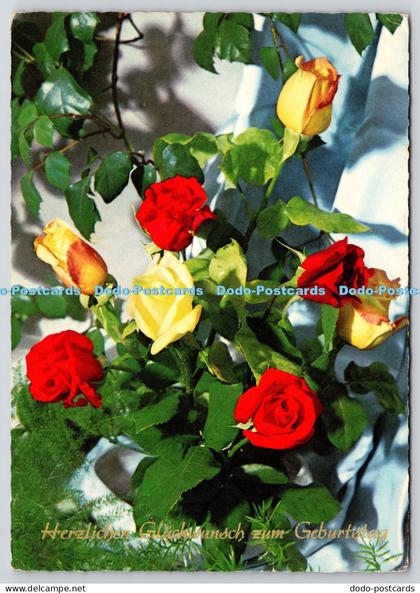 L366140 Herzliche Gluckwunsch Zum Geburtstag Flowers PM Herten 1965