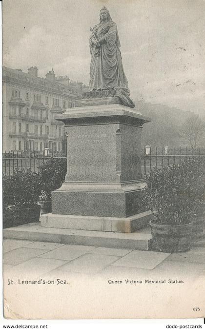 PC30493 St. Leonards on Sea. Queen Victoria Memorial Statue. J. Davis. Victoria.