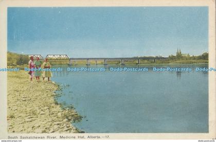 R008913 South Saskatchewan River Medicine Hat Alberta Photogelatine