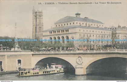 R009535 Paris Theatre Sarah Bernhardt La Tour St Jacques No 18