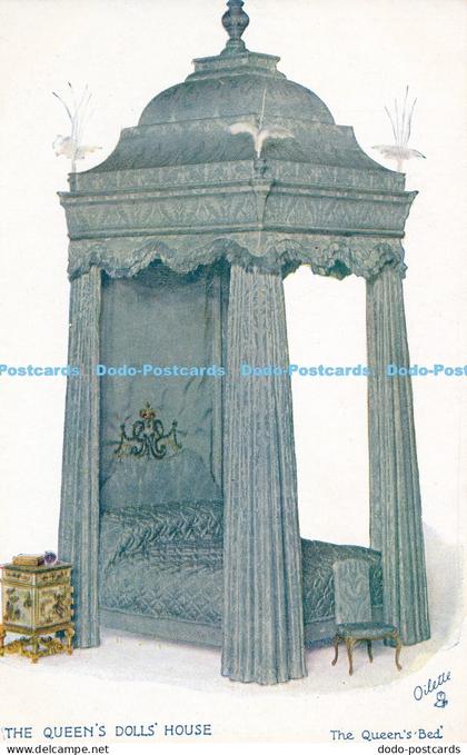 R029959 The Queens Dolls House The Queens Bed Tuck Oilette No 4502