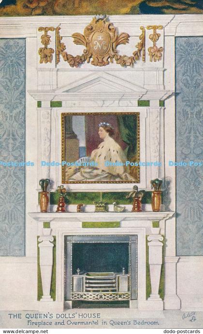 R029960 The Queens Dolls House Fireplace and Overmantel in Queens Bedroom Tuck O