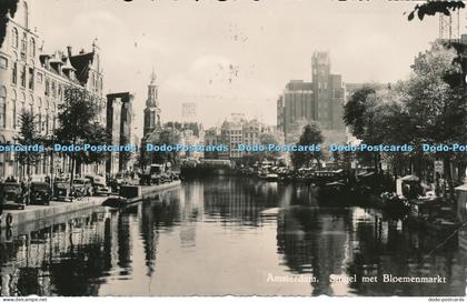 R034689 Amsterdam Singel met Bloemenmarkt H Greven 1956
