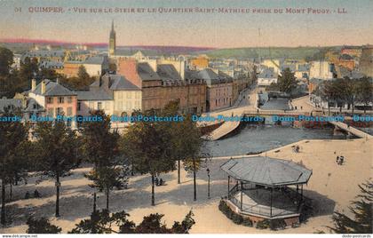 R076247 Quimper. Vue sur le Steir et le Quartier Saint Mathieu prise du Mont Fru