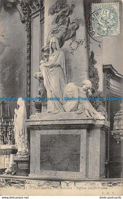 R085493 Douai. Monument Pollinchone. Eglise Saint Pierre. 1906