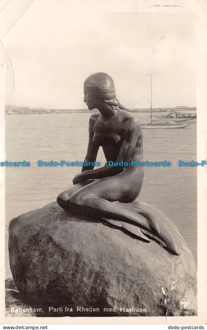 R139304 Kobenhavn. Parti fra Rheden med Havfruen. The Little Mermaid. Langelinie