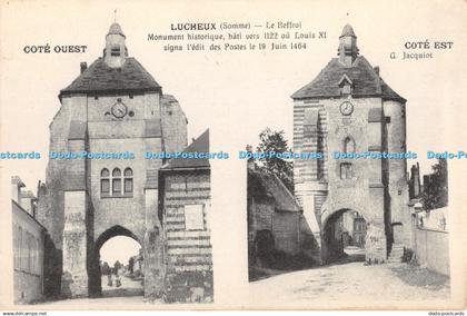 R372231 Cote Ouest Lucheux Somme Le Beffroi Monument historique bati vers 1122 o