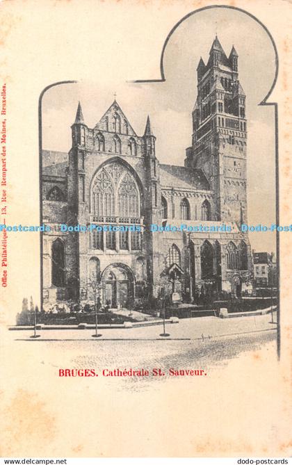 R420588 Bruges Cathedrale St Sauveur Office Philatelique Rue Rempart des Moines