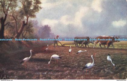 R602217 Armenia Ploughing Wide Wide World Village Life in Armenia Tuck Oilette 7
