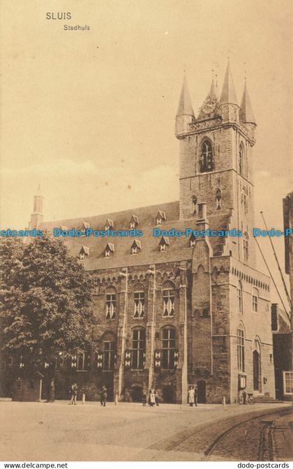 R624743 Sluis. Stadhuis. Uitgave van A. van Overbeeke. Terneuzen