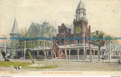 R651240 Fla. Pensacola. Court House and Armory. American News Company. Litho Chr