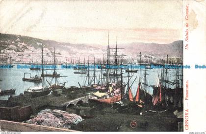 R671714 Genova. Panorama.Un Saluto da Genova