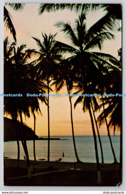 R816120 W I St Lucia Sunset in St Lucia Natural Color Publishers Miami Beach Flo