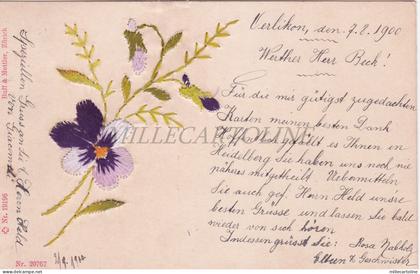 SWITZERLAND - Oerlikon, Tissue Flower, Postcard 1900