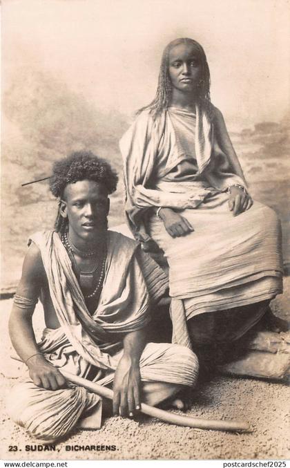 US5426 sudan bichareens types folklore   real photo sudan africa