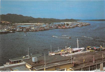 us8169 state of brunei harbour in foreground and floating houses in centre
