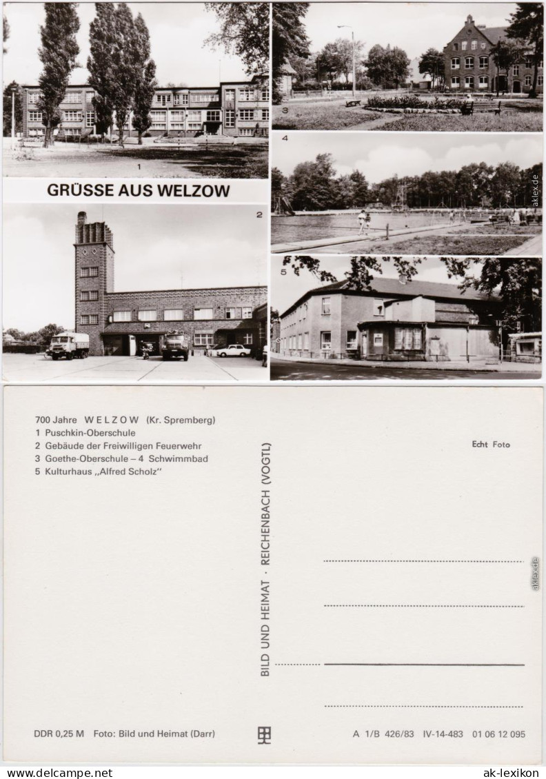 Welzow Wjelcej Oberschulen, Feuerwehr, Schwimmbad, Kulturhaus 1983