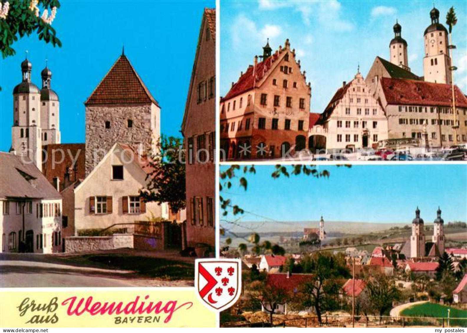 Wemding Kirche Rathaus Markt Panorama