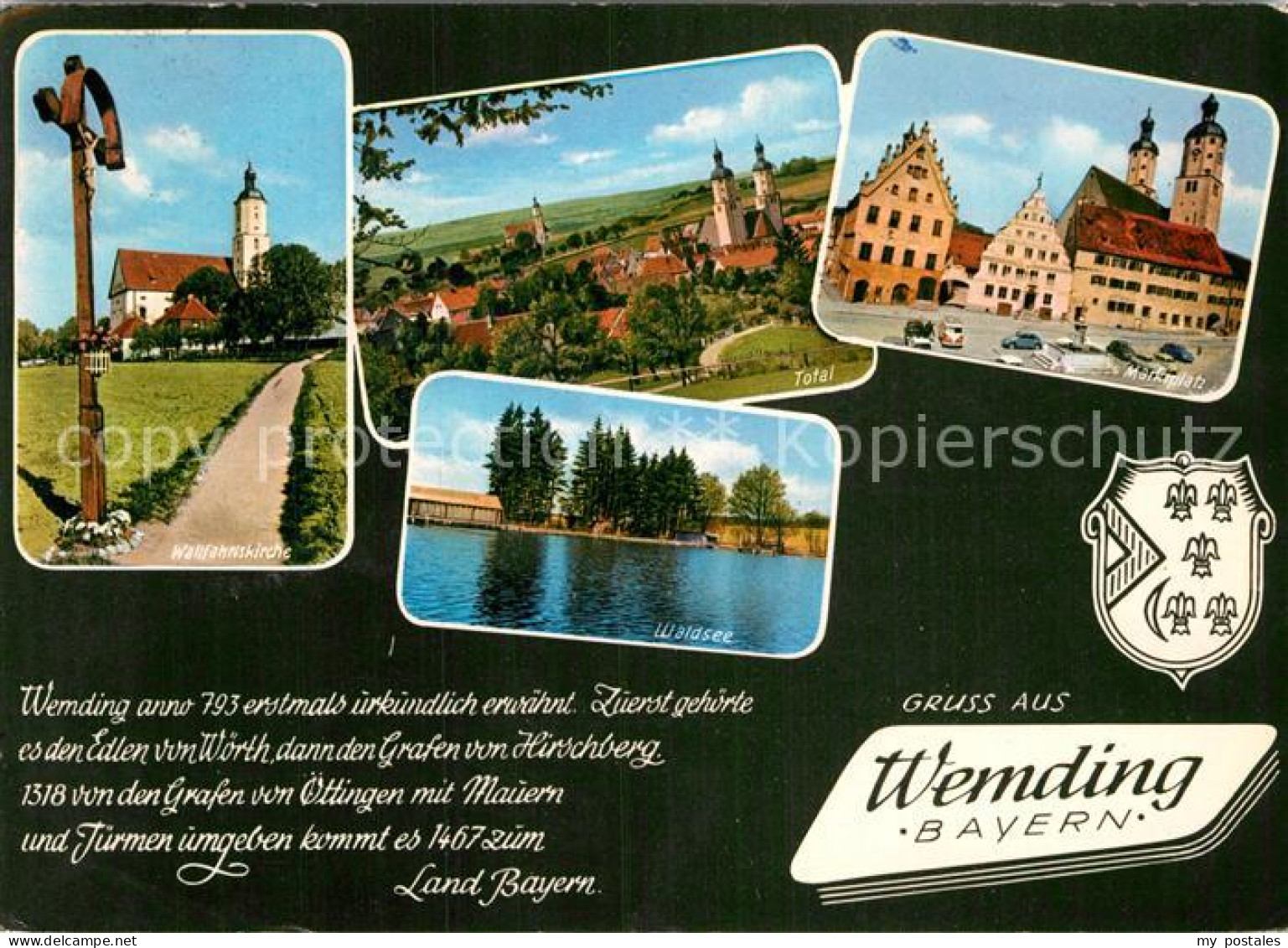 Wemding Marktplatz Totalansicht Wallfahrtskirche Waldsee