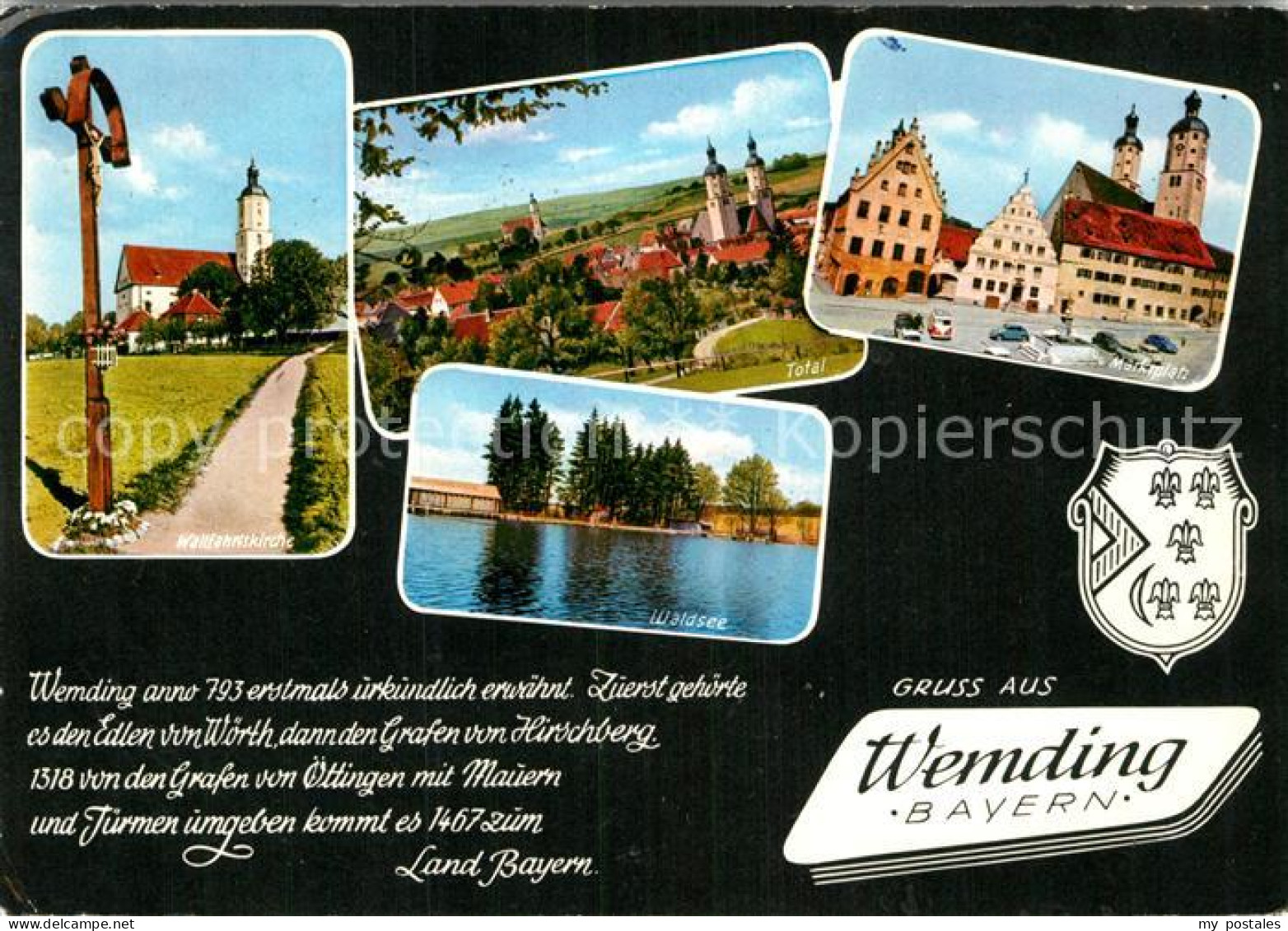Wemding Marktplatz Wallfahrtskirche Waldsee Totalansicht