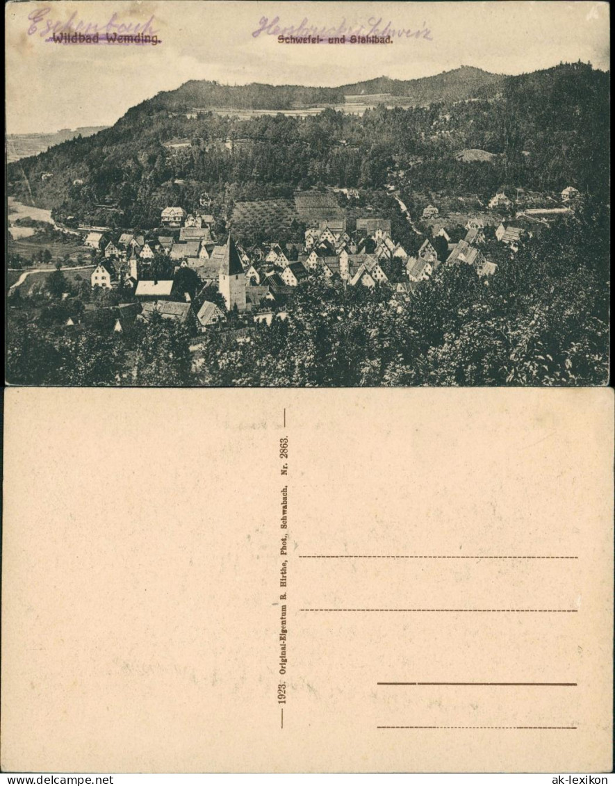 Wemding Panorama-Ansicht Wildbad Wemding Schwefel- Stahlbad 1923