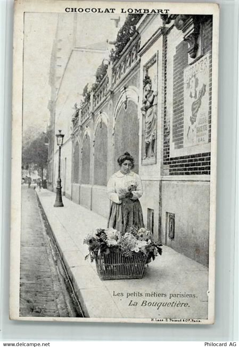 Werbung - Chocolat Lombart - Pariser Typen - Blumenverkäuferin - Berufe ... - 13410536